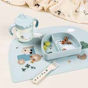 Vaso de aprendizaje con boquilla y dos asas Tiny Farm