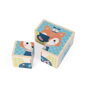 Cubos de animales del bosque 4 piezas Janod