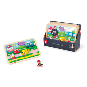 Chunky Puzzle Vehículos 7 piezas Janod