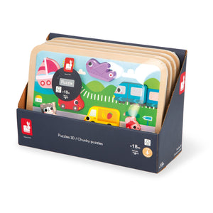 Chunky Puzzle Vehículos 7 piezas Janod