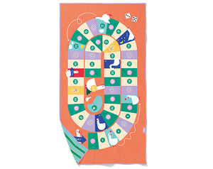 Toalla de juego “Game of the Goose" Doble cara y multifunción Quut