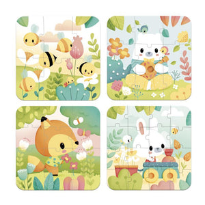 Pure - 4 puzles evolutivos (6, 9, 12 y 16 piezas) Janod