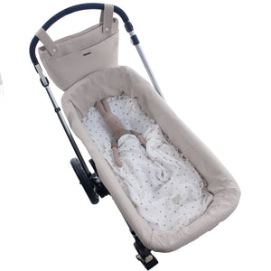 Kit base capazo con volante y muselina Uzturre