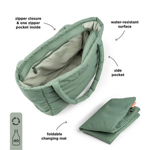 Bolso tote acolchado con cambiador