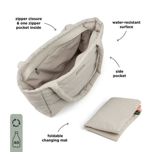 Bolso tote acolchado con cambiador