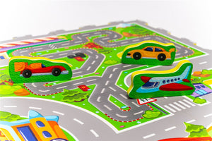 Alfombra puzzle Carreteras 120x120 Hakunna Matte