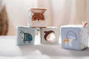 4 Cubos apilables blanditos Forest Friends Little Dutch