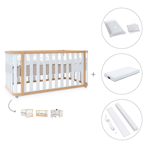 Cuna-cama-escritorio 70x140 cm (3en1) madera/blanco · Crea Plus Dos · Alondra