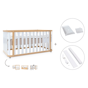 Cuna-cama-escritorio 70x140 cm (3en1) madera/blanco · Crea Plus Dos · Alondra