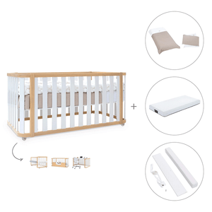 Cuna-cama-escritorio 70x140 cm (3en1) madera/blanco · Crea Plus Dos · Alondra