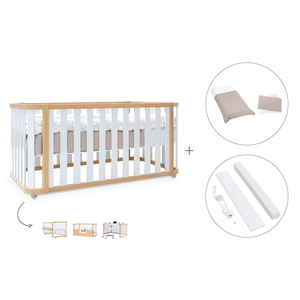 Cuna-cama-escritorio 70x140 cm (3en1) madera/blanco · Crea Plus Dos · Alondra