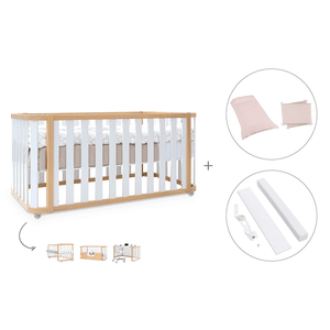 Cuna-cama-escritorio 70x140 cm (3en1) madera/blanco · Crea Plus Dos · Alondra