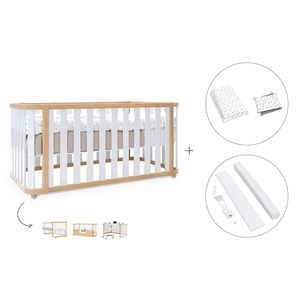 Cuna-cama-escritorio 70x140 cm (3en1) madera/blanco · Crea Plus Dos · Alondra