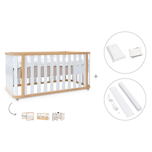 Cuna-cama-escritorio 70x140 cm (3en1) madera/blanco · Crea Plus Dos · Alondra