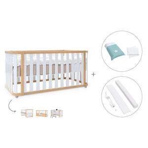 Cuna-cama-escritorio 70x140 cm (3en1) madera/blanco · Crea Plus Dos · Alondra