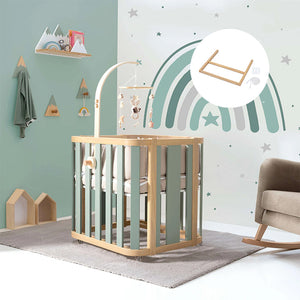 Minicuna de colecho ovalada + colchón 55x70 cm (madera/verde) · Crea Plus Uno · Alondra