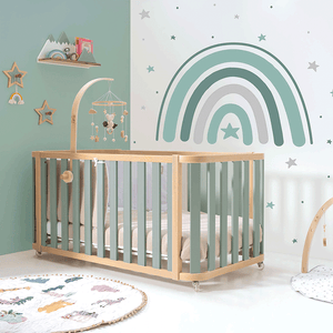 Cuna-cama-escritorio 70x140 cm (3en1) madera/verde · Crea Plus Dos · Alondra