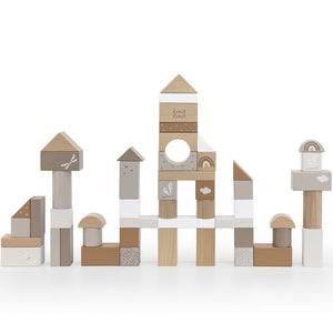 Bloques de madera 50 piezas nougat Label Label