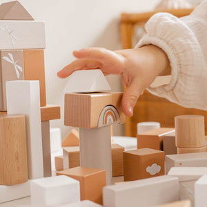 Bloques de madera 50 piezas nougat Label Label