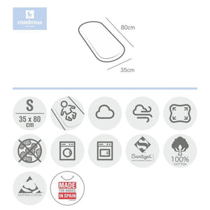 Sábana Bajera Ajustable Moisés/Capazo 35×80×7 cm Cambrass