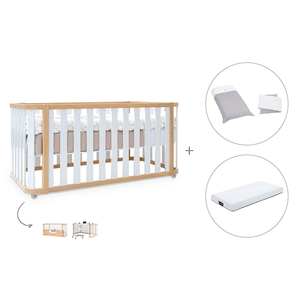 Cuna-cama-escritorio 70x140 cm (3en1) madera/blanco · Crea Plus Dos · Alondra