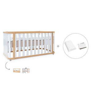 Cuna-cama-escritorio 70x140 cm (3en1) madera/blanco · Crea Plus Dos · Alondra