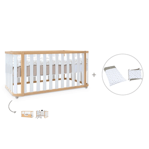 Cuna-cama-escritorio 70x140 cm (3en1) madera/blanco · Crea Plus Dos · Alondra