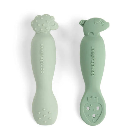 Set de 2 cucharas de aprendizaje "Tiny Farm" Done by Deer