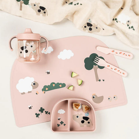 Vaso de aprendizaje con boquilla y dos asas Tiny Farm