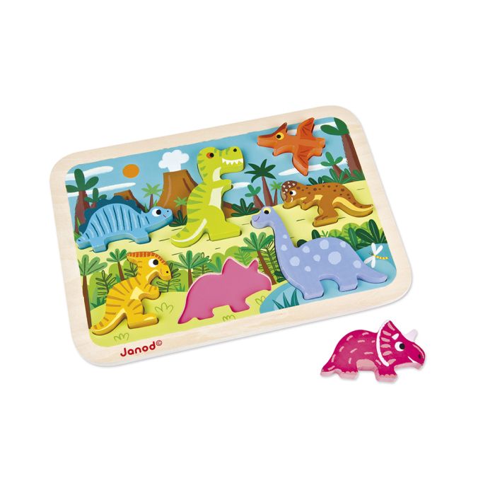 Chunky Puzzle Dinosaurios  7 piezas Janod