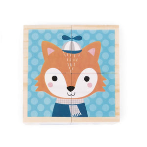 Cubos de animales del bosque 4 piezas Janod