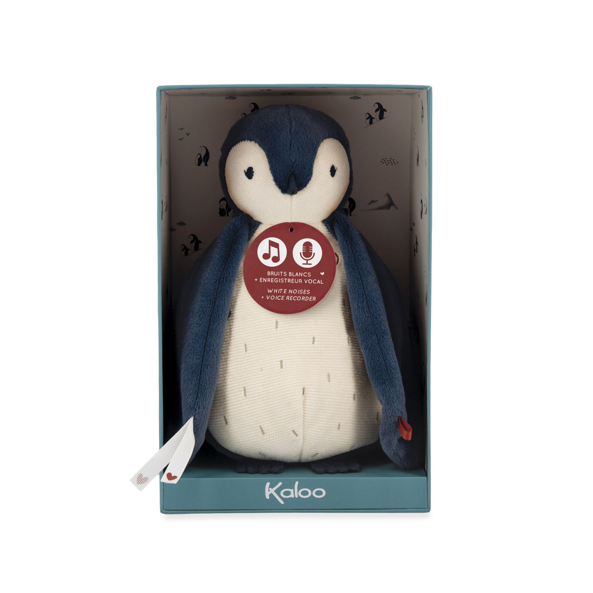 Peluche pingüino ruidos blancos con grabadora Kaloo
