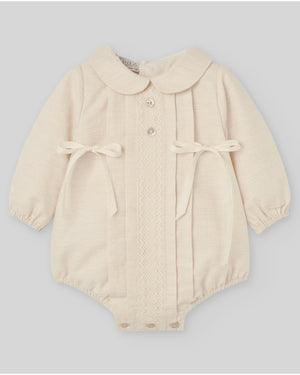 Pelele tela jaquard bautizo "Alegria"