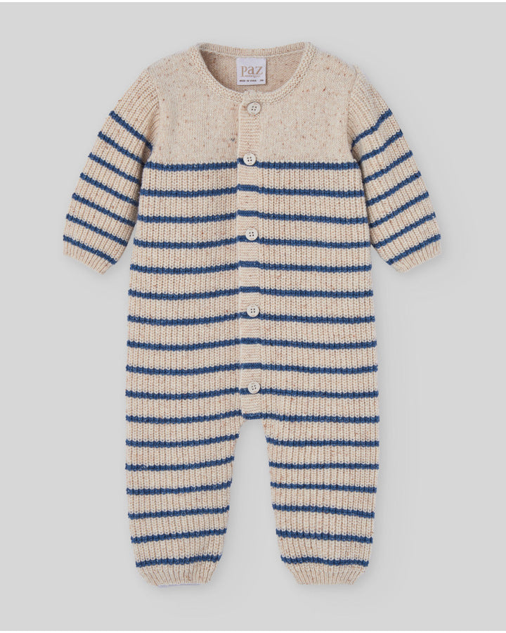 Pelele s/pie abierto por delante rayas "Nogal"