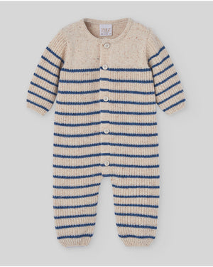 Pelele s/pie abierto por delante rayas "Nogal"