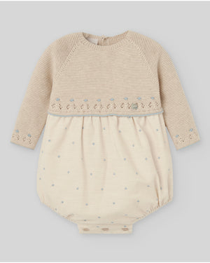 Pelele pto/tela alg/cash y tela bordada "ALEGRIA"