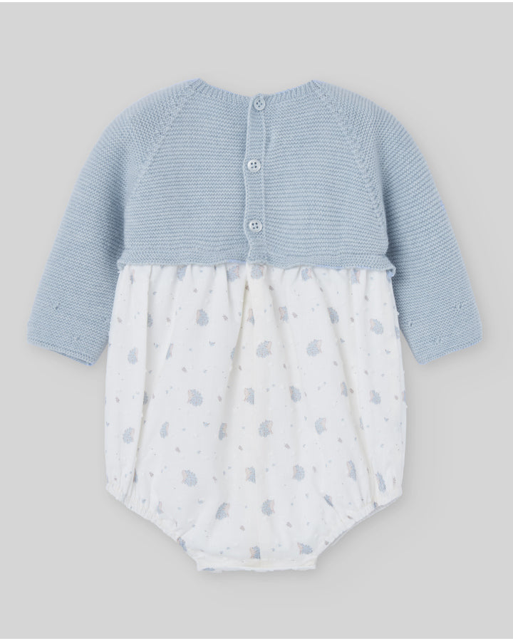 Pelele pto/tela corto plumety estampado "Erizoa"