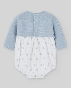 Pelele pto/tela corto plumety estampado "Erizoa"