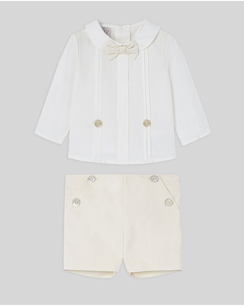 Conjunto (niño) camisa con pajarita y pantalón corto "PAZ OI 25-26"