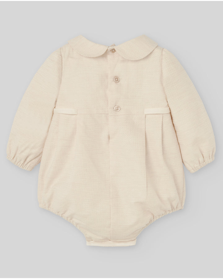 Pelele tela jaquard bautizo "Alegria"