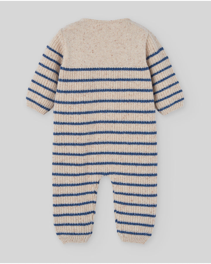 Pelele s/pie abierto por delante rayas "Nogal"