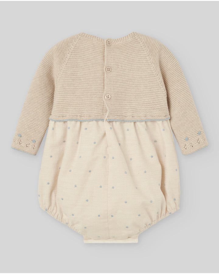 Pelele pto/tela alg/cash y tela bordada "ALEGRIA"