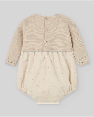 Pelele pto/tela alg/cash y tela bordada "ALEGRIA"