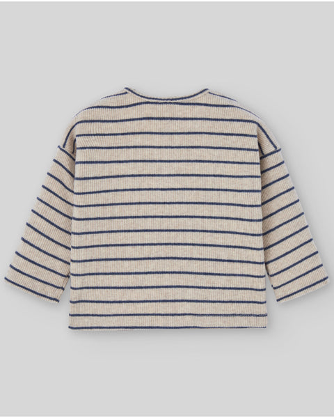 Camiseta (niño) punto circular rayas "NOGAL"
