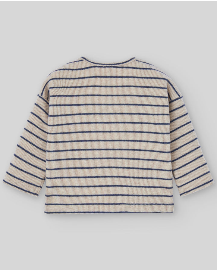 Camiseta (niño) punto circular rayas "NOGAL"