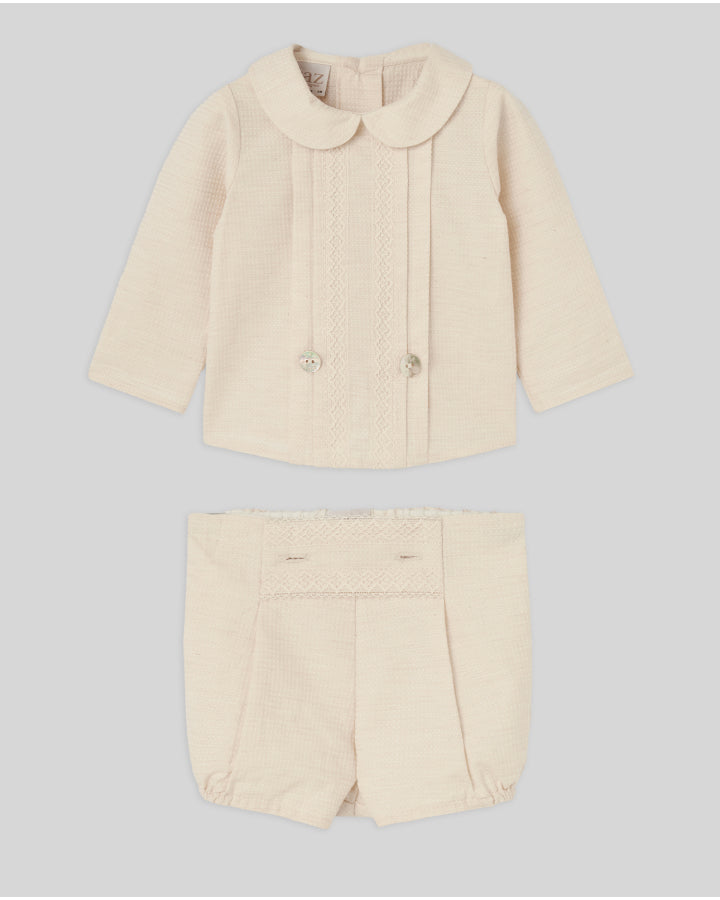 Conjunto (niño) blusa vestido + pantalón corto "ALEGRIA"