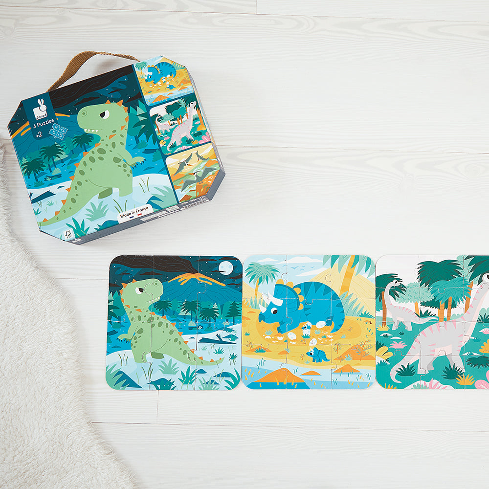 4 Puzzles de dinosaurios evolutivos Janod