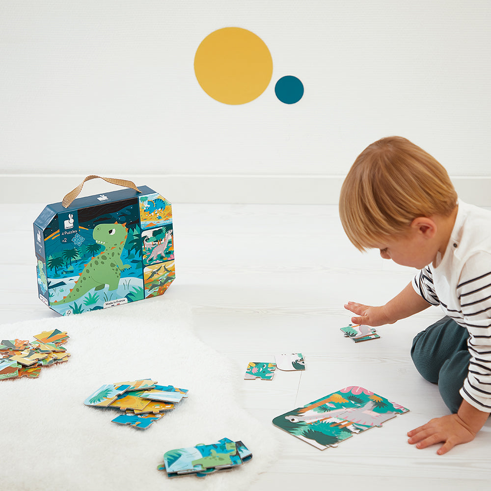 4 Puzzles de dinosaurios evolutivos Janod