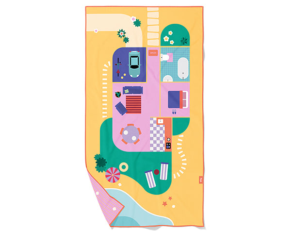 Toalla de juego “Doll House" Doble cara y multifunción Quut