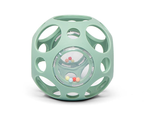 Pelota sensorial con sonajero verde Little L — imagen 1
